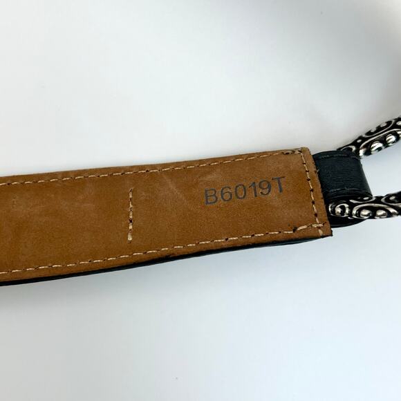 Brighton Gray Leather Belt Womens 38 Oval Ring Hook Closure Classic Style Silver main image 11